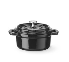 Кастрюля чугунная эмалированная, 0,27л, черный, 130x100x(H)48мм