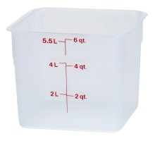 Caurspīdīgs polipropilēna pārtikas trauks CamSquare, Cambro, 5,7 l, 5,7L, Caurspīdīgs, 215x215x(H)185mm