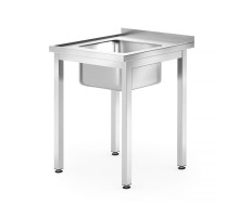 Sink table – welded, depth 600 mm, Kitchen Line, 600x600x(H)850mm