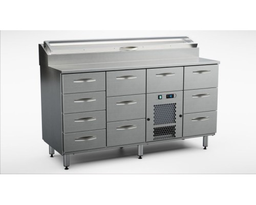 Aukstā lete 1600 mm, 11 atvilktnes INOX BALTIC KTL-16011