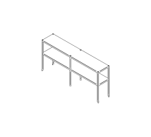 Galda plaukts ar diviem līmeņiem (1500-2900 mm), Inox baltic, LPR/2 (1500-2900mm)