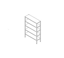 Сваренная напольная полка с 5 уровнями 2500×500 мм, массивная