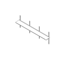 Wall shelf (2500-2900mm) solid, Inox baltic, SR (2500-2900mm) solid