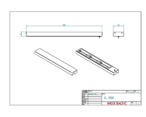 Siltuma lampa 1200mm INOX BALTIC SL-1200