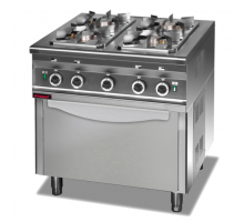 Gas stove with electric oven 1x2.5kw + 3x3.5kw + 3.5 kw (oven), Kromet, 000.KG-4s/PE-1