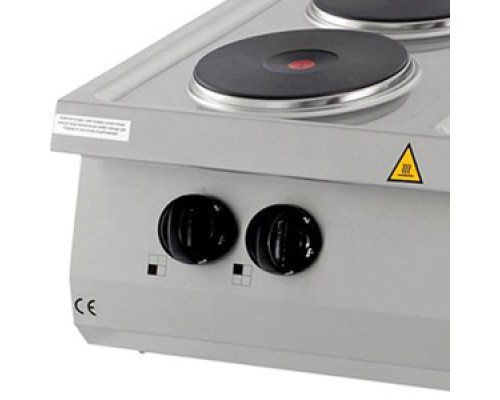 Сверхмощная плита - 4 конфорки - Двойной блок - Глубина 70 см - Электрическая, Maxima, 09394998