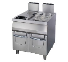 Premium Deep Fryer - 2 x 22L - Double Unit - 90cm Deep - with Drain Tap - Gas