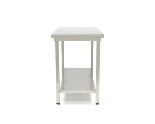 Stainless Steel Table - 140 x 60cm - Adjustable Height - with Storage Shelf, Maxima, 09300962