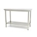 Stainless Steel Table - 140 x 60cm - Adjustable Height - with Storage Shelf, Maxima, 09300962