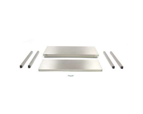 Stainless Steel Table - 140 x 60cm - Adjustable Height - with Storage Shelf, Maxima, 09300962
