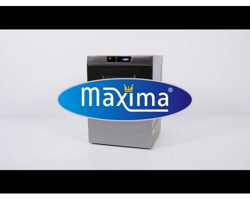 Stikla mazgājamā mašīna - 35 x 35 cm - ar iztukšošanas sistēmu, skalošanas palīglīdzekli un ziepju sūkni - digitālais displejs - 230 V, Maxima, 09211001