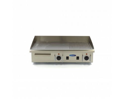 Griddle - Half Grooved - 73cm - incl Drip Tray - 400V, Maxima, 09300080