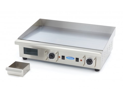 Grillis - Hromēts, gluds - 73cm - ar pilienu paplāti - 400V, Maxima, 09365164