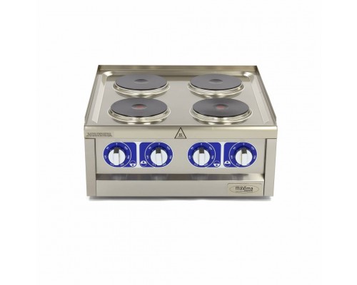 Komerciāla plīts - 4 degļi - dubultā iekārta - 60 cm dziļumā - 400 V, Maxima, 09391530