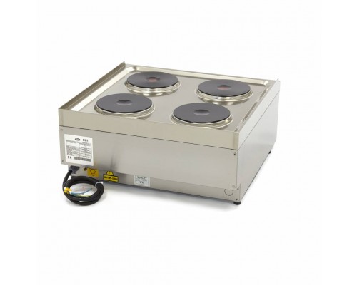 Komerciāla plīts - 4 degļi - dubultā iekārta - 60 cm dziļumā - 400 V, Maxima, 09391530