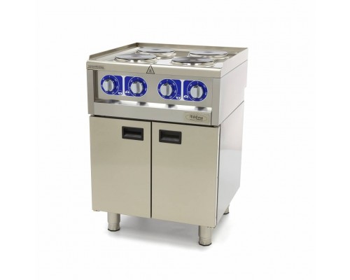 Komerciāla plīts - 4 degļi - dubultā iekārta - 60 cm dziļumā - 400 V, Maxima, 09391530