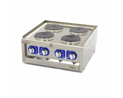 Komerciāla plīts - 4 degļi - dubultā iekārta - 60 cm dziļumā - 400 V, Maxima, 09391530