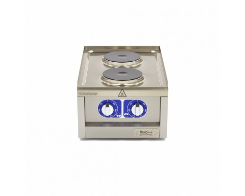 Komerciāla plīts - 2 degļi - viengabala - 60 cm dziļumā - elektriskā, Maxima, 09391550