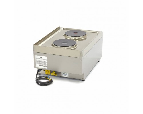 Komerciāla plīts - 2 degļi - viengabala - 60 cm dziļumā - elektriskā, Maxima, 09391550