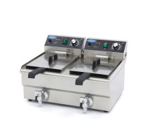 Deep Fryer - 2 x 10L - 2 Baskets - with Drain Tap