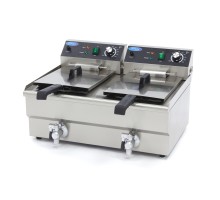 Fritēze - 2 x 13L - 2 grozi - ar iztukšošanas krānu