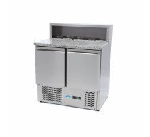 Pizza Prep Fridge - 90cm - 2 Doors - Fits 5 x 1/6 GN - incl Stainless Steel Cover