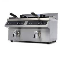 Fritēze - 2 x 8L - 2 grozi - ar iztukšošanas krānu - Indukcija