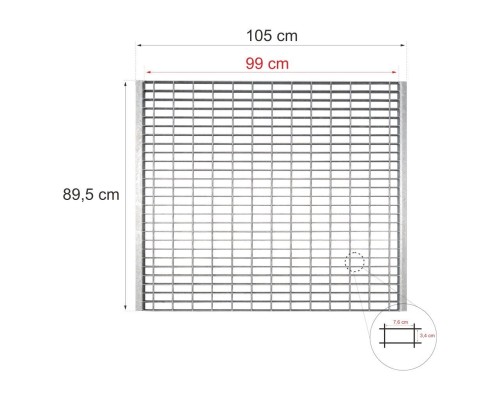 Решётчатый настил WEMA 895x990x30 mm