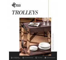 Modern-style wooden service trolley, 2 shelves cm 70x45, colour granite grey, sliding plate support, Metalcarrelli, 6832G