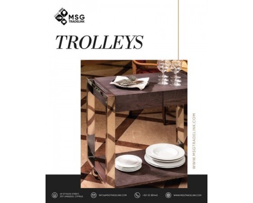 Modern-style wooden service trolley, 2 shelves cm 70x45, colour granite grey, sliding plate support, Metalcarrelli, 6832G