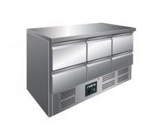 atdzesēšanas galds ar 6 kastēm, modelis VIVIA S 903 ar nerūsējošā tērauda tops - 6x 1/2 GN