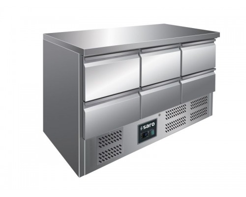 atdzesēšanas galds ar 6 kastēm, modelis VIVIA S 903 ar nerūsējošā tērauda tops - 6x 1/2 GN, SARO, 323-10041, Aukstuma galds (letes tipa ledusskapis) Pirkt atdzesēšanas galds ar 6 kastēm, modelis VIVIA S 903 ar nerūsējošā tērauda tops - 6x 1/2 GN, SARO, 323-10041