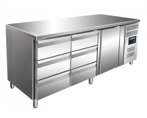 Dzesēšanas galds ar 1 durvīm un 2x 3 kārbu komplektu, modelis KYLJA 3150 TN, SARO, 323-10719, Aukstuma galds (letes tipa ledusskapis) Pirkt Dzesēšanas galds ar 1 durvīm un 2x 3 kārbu komplektu, modelis KYLJA 3150 TN, SARO, 323-10719