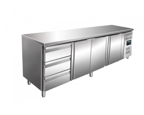 Dzesēšanas galds ar 3 durvīm un 1x 3 palodze komplektu, modelis KYLJA 4130 TN, SARO, 323-10722, Aukstuma galds (letes tipa ledusskapis) Pirkt Dzesēšanas galds ar 3 durvīm un 1x 3 palodze komplektu, modelis KYLJA 4130 TN, SARO, 323-10722