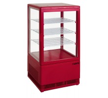 Mini saldētais stikla skapis ar ventilācijas dzesēšanu, modelis SC 70 sarkans