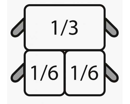 E7/CPCEXF Pastas grozu komplekts: 2 x 1/6 GN + 1 x 1/3 GN, SARO, 423-4025