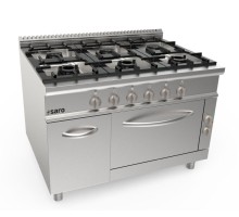 Gāzēta plīts + elektriskā krāsns 6 degļi modelis LQ / CUG6NE