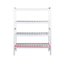 Alumīnija plaukts ar plastmasas režģiem 373X1062Mm