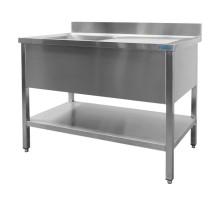 izlietne ar 1 baseinu, kreisā puse - 700 mm dziļa, 1200 mm platuma