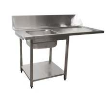 SARO Supply table for dishwasher left, 1 basin, 1600mm