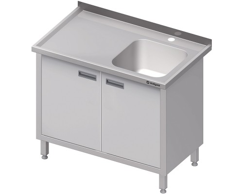 Table with one sink (r), hinged doors 1400x600x850 mm, Stalgast, 984496140