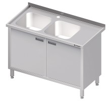 Galds ar divām izlietnēm atstātas, veramas durvis 1500x600x850 mm, Stalgast, 984636150