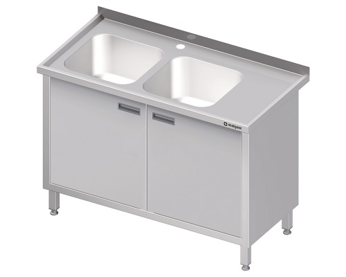 table with two sinks left, hinged doors 1500x600x850 mm Galds ar divām izlietnēm atstātas, veramas durvis 1500x600x850 mm, Stalgast, 984636150