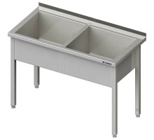 Double deep pot sink; welded 1200x600x850 mm h=300 mm, Stalgast, 981376120