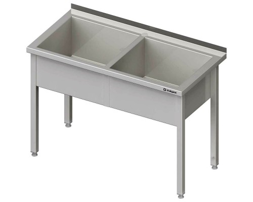 Double deep pot sink; welded 1600x700x850 mm h=300 mm, Stalgast, 981377160