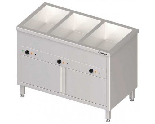 Stationary bainmarie, with cabinet, three-chambers ( n ), Stalgast, 982316108