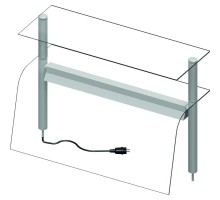 Double extension with lighting bent glass 1122x455x700 mm, Stalgast, ST273111