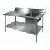 table with one sink (R), with shelf 2000x700x850 mm