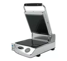 Contact grill smooth-ribbed