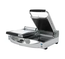 Contact grill smooth-ribbed